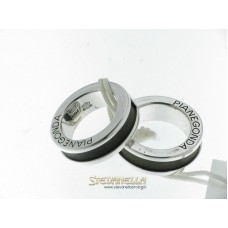 PIANEGONDA anello 2 fedi argento e inserto pelle nera referenza AA010519 mis.12 new